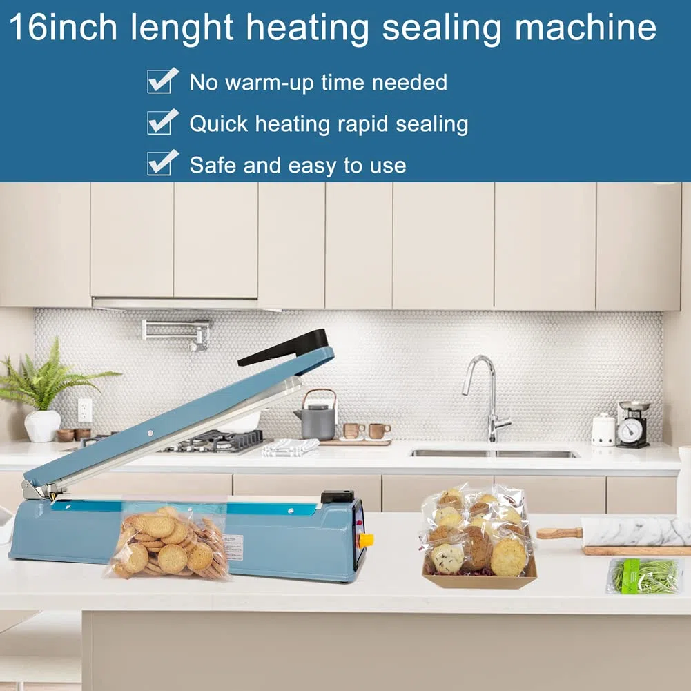 Termosaldatrice per Sacchetti Sigillatrice Saldatrice per Plastica Sacchetti 400mm Macchina Sigillante a Caldo, Larghezza Sigillatura 5mm, Scocca in Metallico, 220V Impulse Sealer Heat Bag Sealer