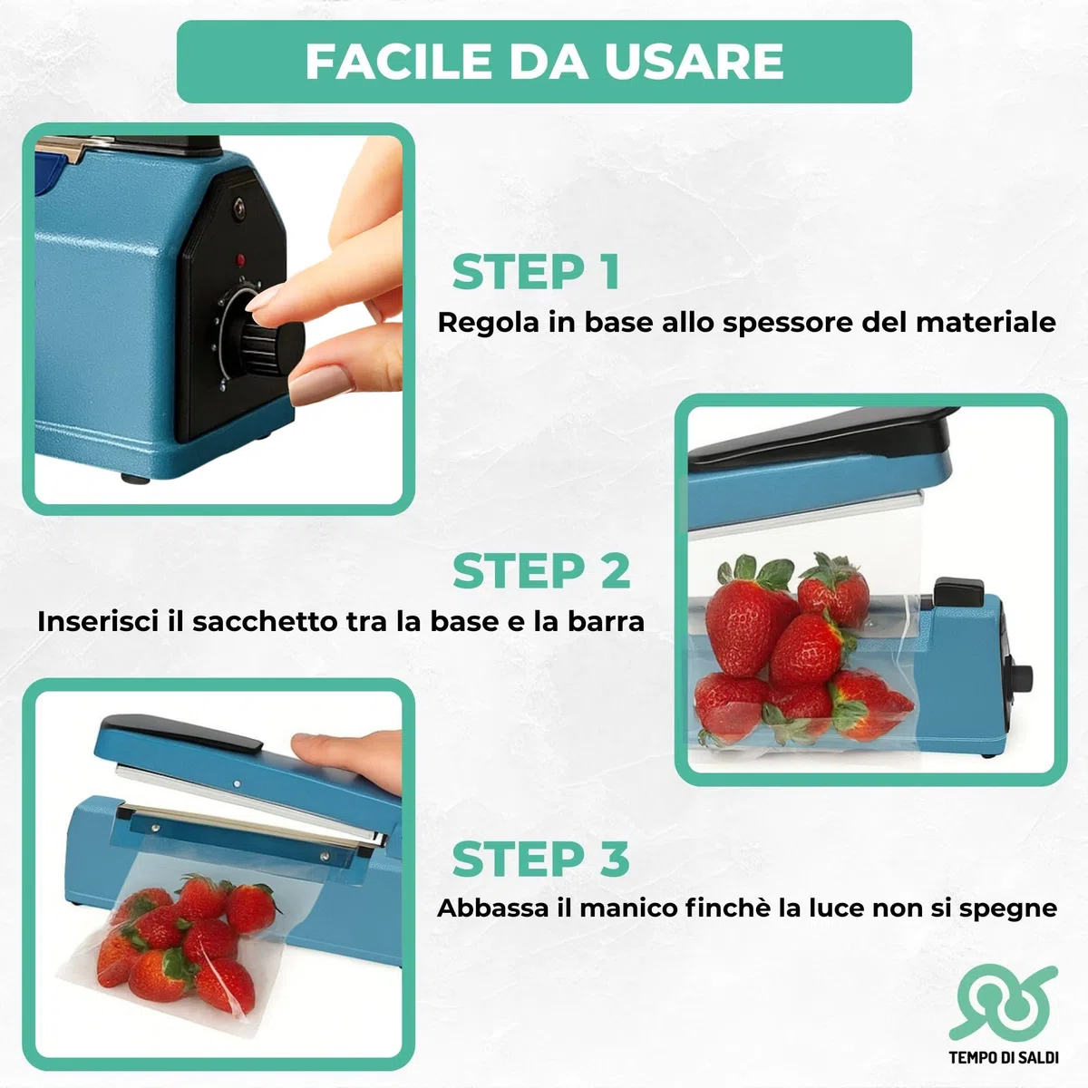 TEMPO DI SALDI Macchina Sigillante a Caldo Per Buste E Sacchetti 300 mm Sigillatrice Plastica